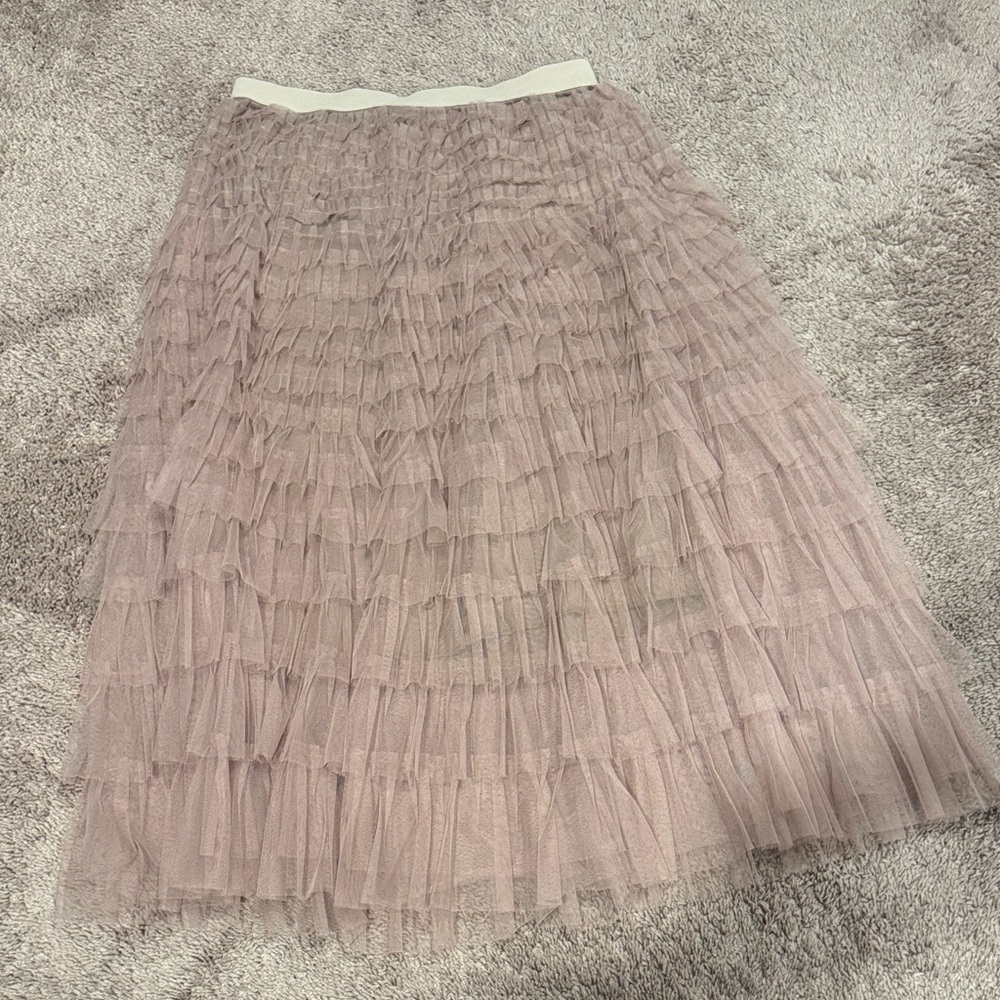 Elegant Mauve Layered Skirt